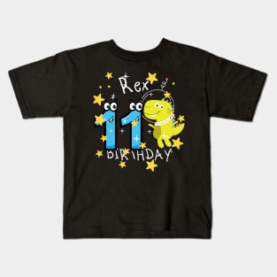 Youth 11 Year Old Shirt 11th Birthday Boy T Rex Dinosaur Astronaut Kids T-Shirt